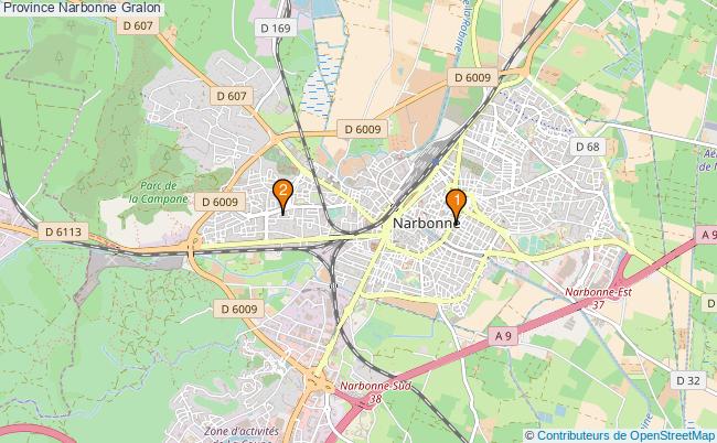 plan Province Narbonne Associations province Narbonne : 3 associations