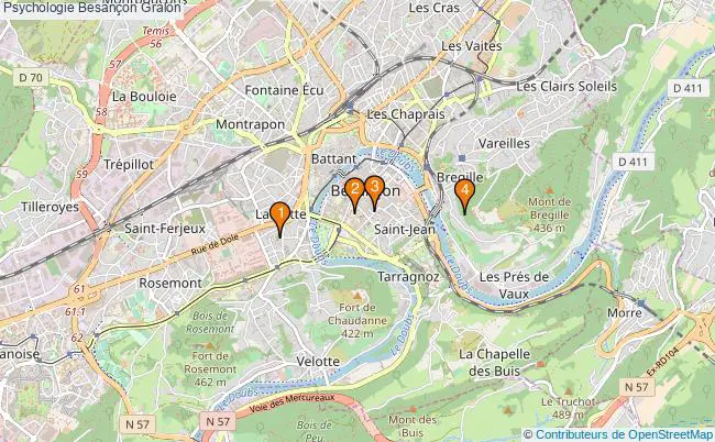 plan Psychologie Besançon Associations psychologie Besançon : 6 associations