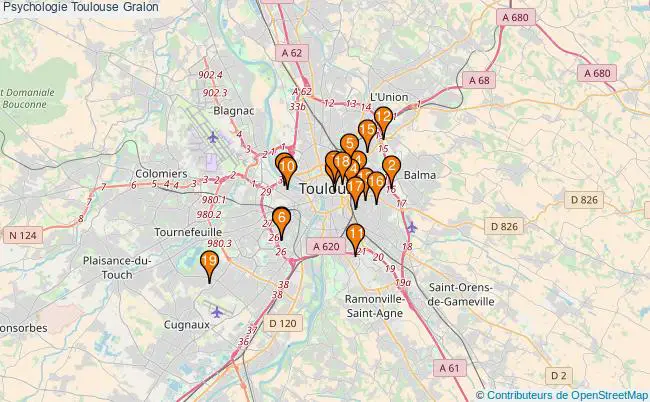 plan Psychologie Toulouse Associations psychologie Toulouse : 22 associations