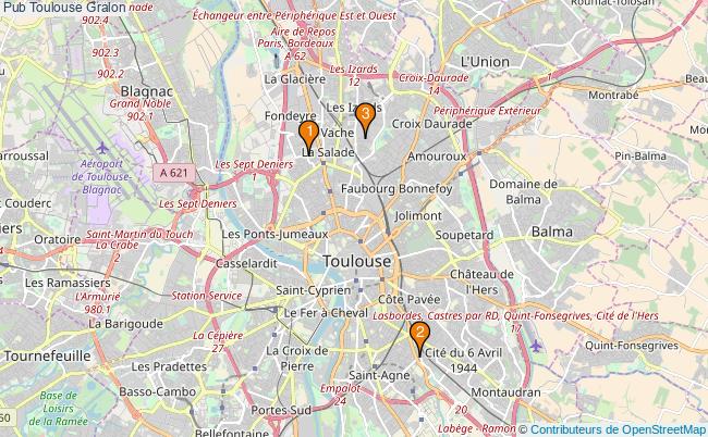 plan Pub Toulouse Associations pub Toulouse : 3 associations
