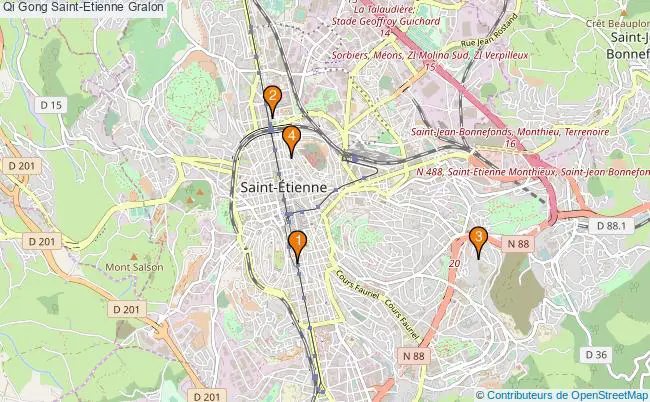 plan Qi Gong Saint-Etienne Associations Qi Gong Saint-Etienne : 6 associations
