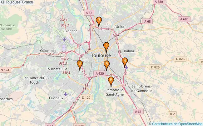 plan Qi Toulouse Associations Qi Toulouse : 6 associations