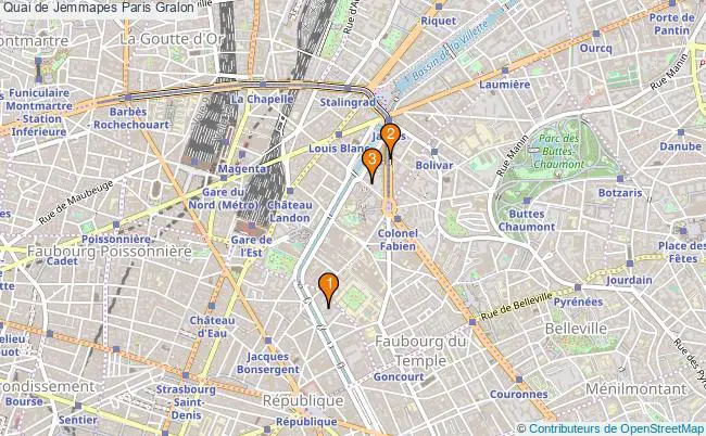 plan Quai de Jemmapes Paris Associations quai de Jemmapes Paris : 3 associations