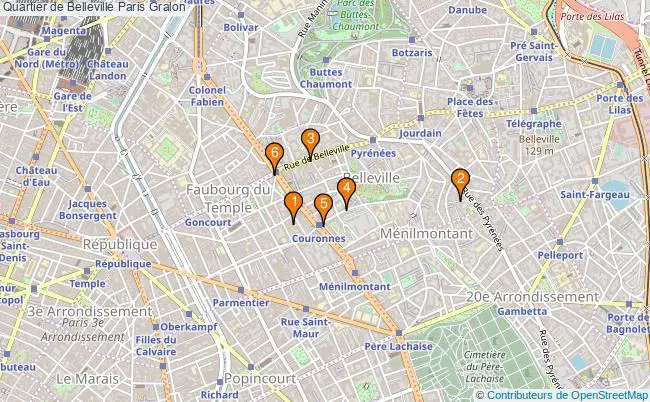 plan Quartier de Belleville Paris Associations quartier de Belleville Paris : 7 associations