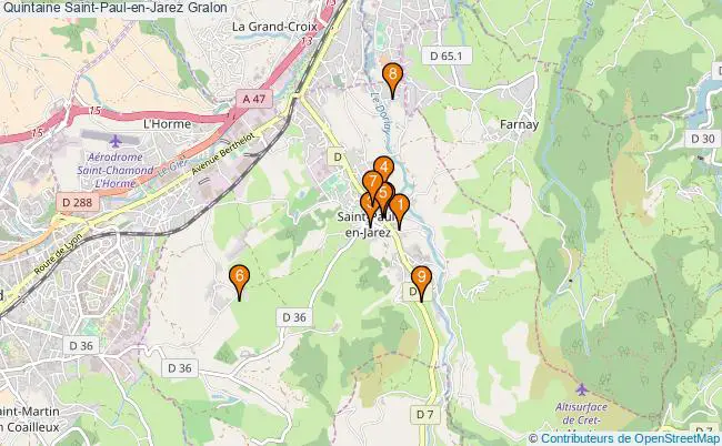 plan Quintaine Saint-Paul-en-Jarez Associations Quintaine Saint-Paul-en-Jarez : 9 associations