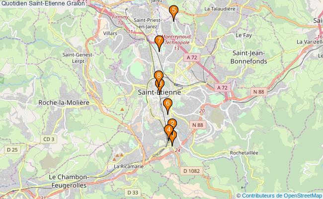 plan Quotidien Saint-Etienne Associations Quotidien Saint-Etienne : 11 associations