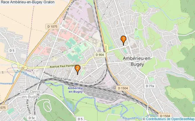 plan Race Ambérieu-en-Bugey Associations race Ambérieu-en-Bugey : 2 associations