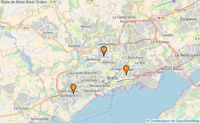 plan Rade de Brest Brest Associations Rade de Brest Brest : 12 associations