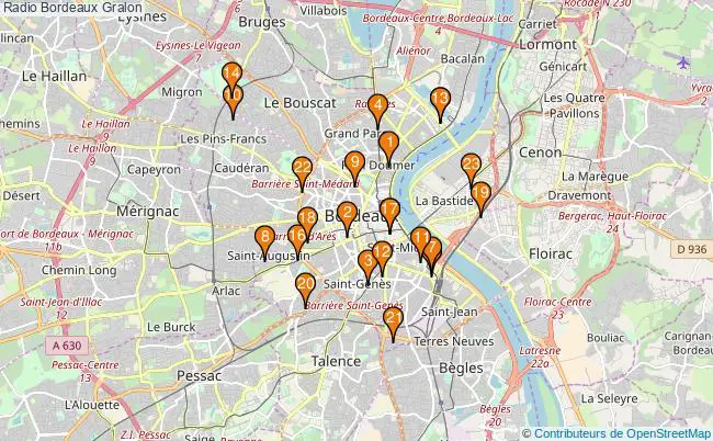 plan Radio Bordeaux Associations radio Bordeaux : 26 associations