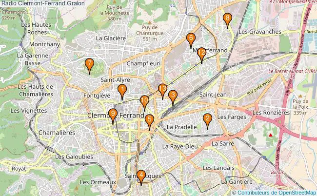plan Radio Clermont-Ferrand Associations radio Clermont-Ferrand : 13 associations