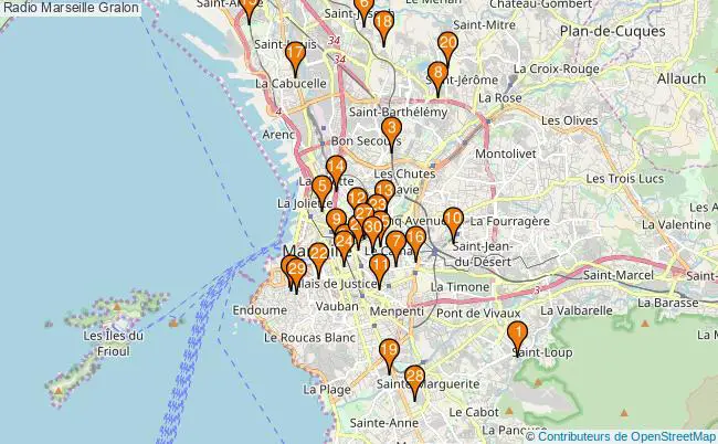 plan Radio Marseille Associations radio Marseille : 54 associations