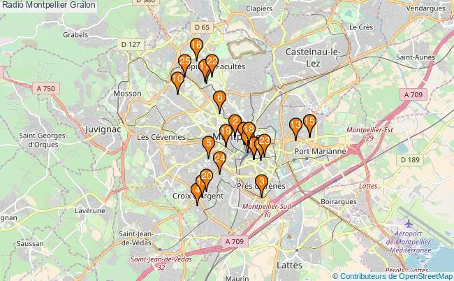 plan Radio Montpellier Associations radio Montpellier : 25 associations