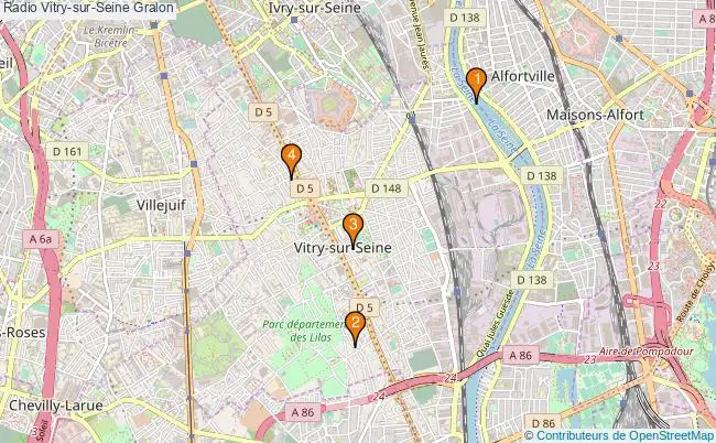 plan Radio Vitry-sur-Seine Associations radio Vitry-sur-Seine : 8 associations