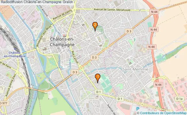 plan Radiodiffusion Châlons-en-Champagne Associations radiodiffusion Châlons-en-Champagne : 2 associations