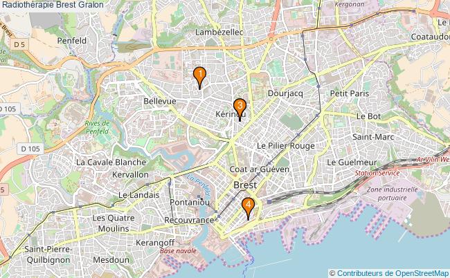 plan Radiothérapie Brest Associations radiothérapie Brest : 3 associations