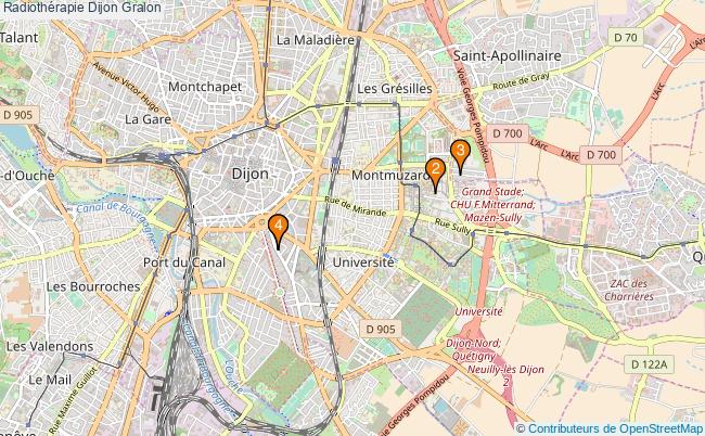 plan Radiothérapie Dijon Associations radiothérapie Dijon : 4 associations