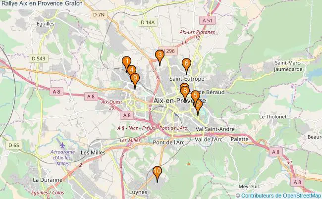 plan Rallye Aix en Provence Associations rallye Aix en Provence : 14 associations