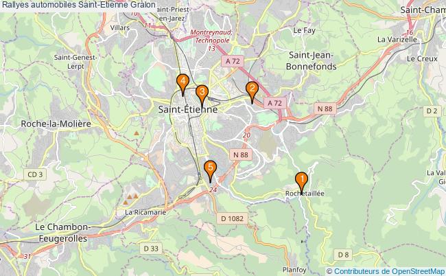 plan Rallyes automobiles Saint-Etienne Associations rallyes automobiles Saint-Etienne : 5 associations
