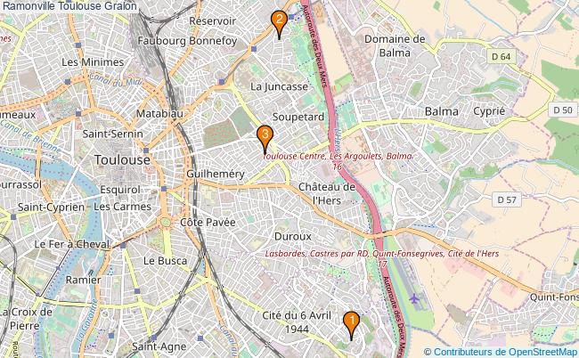 plan Ramonville Toulouse Associations Ramonville Toulouse : 3 associations