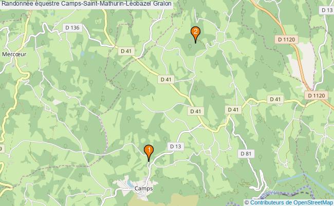plan Randonnée équestre Camps-Saint-Mathurin-Léobazel Associations Randonnée équestre Camps-Saint-Mathurin-Léobazel : 2 associations
