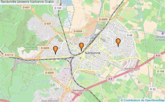 plan Randonnée pédestre Narbonne Associations Randonnée pédestre Narbonne : 3 associations