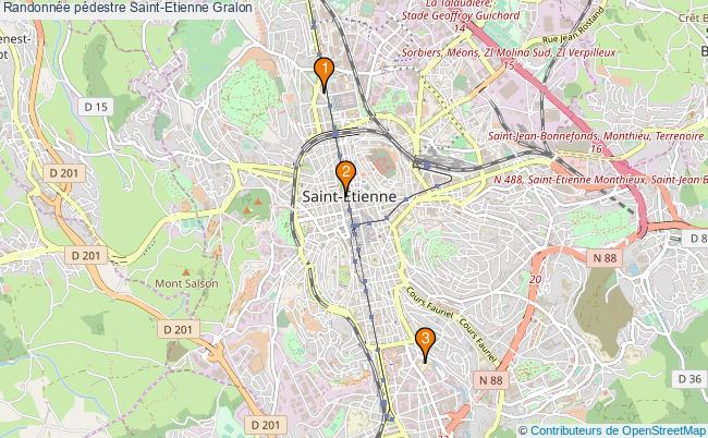 plan Randonnée pédestre Saint-Etienne Associations Randonnée pédestre Saint-Etienne : 3 associations