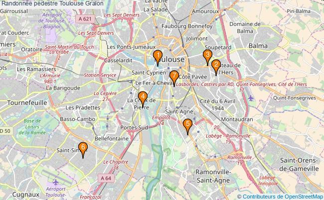 plan Randonnée pédestre Toulouse Associations Randonnée pédestre Toulouse : 5 associations