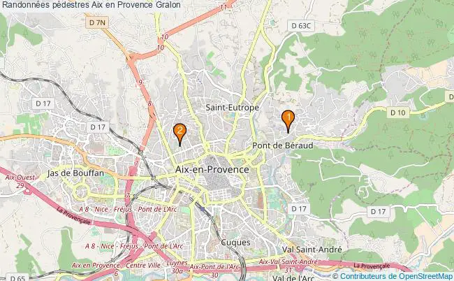 plan Randonnées pédestres Aix en Provence Associations randonnées pédestres Aix en Provence : 2 associations
