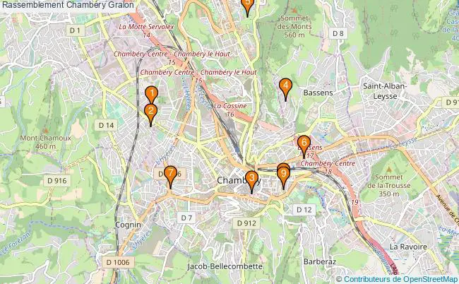 plan Rassemblement Chambéry Associations Rassemblement Chambéry : 12 associations