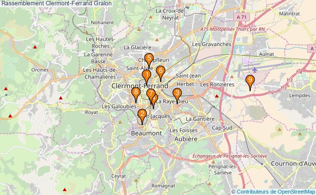 plan Rassemblement Clermont-Ferrand Associations Rassemblement Clermont-Ferrand : 12 associations