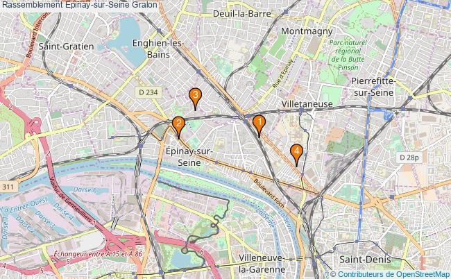 plan Rassemblement Epinay-sur-Seine Associations Rassemblement Epinay-sur-Seine : 5 associations