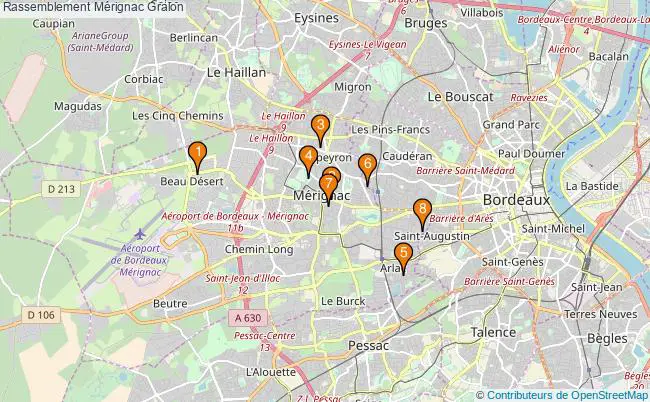 plan Rassemblement Mérignac Associations Rassemblement Mérignac : 11 associations