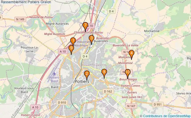 plan Rassemblement Poitiers Associations Rassemblement Poitiers : 11 associations