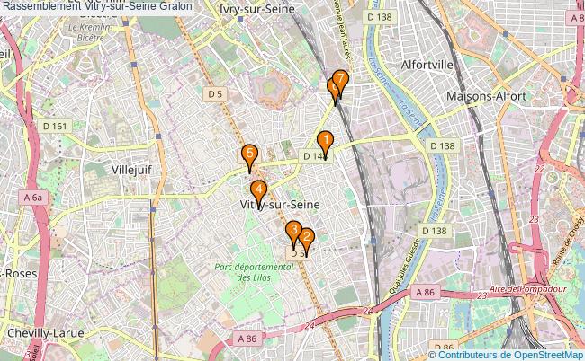plan Rassemblement Vitry-sur-Seine Associations Rassemblement Vitry-sur-Seine : 7 associations