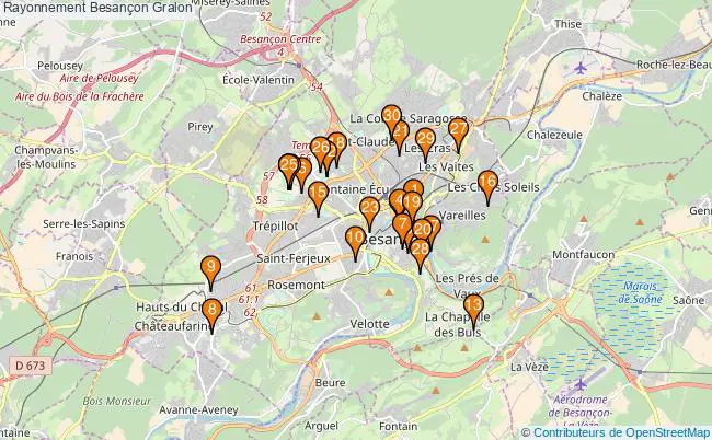 plan Rayonnement Besançon Associations Rayonnement Besançon : 32 associations
