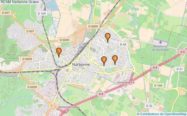 plan RCNM Narbonne Associations RCNM Narbonne : 4 associations
