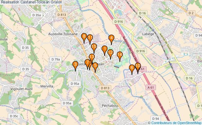 plan Realisation Castanet-Tolosan Associations Realisation Castanet-Tolosan : 18 associations