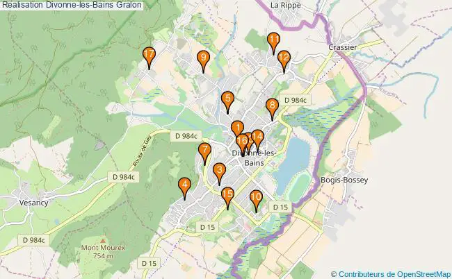 plan Realisation Divonne-les-Bains Associations Realisation Divonne-les-Bains : 17 associations