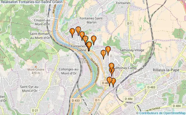 plan Realisation Fontaines-sur-Saône Associations Realisation Fontaines-sur-Saône : 12 associations