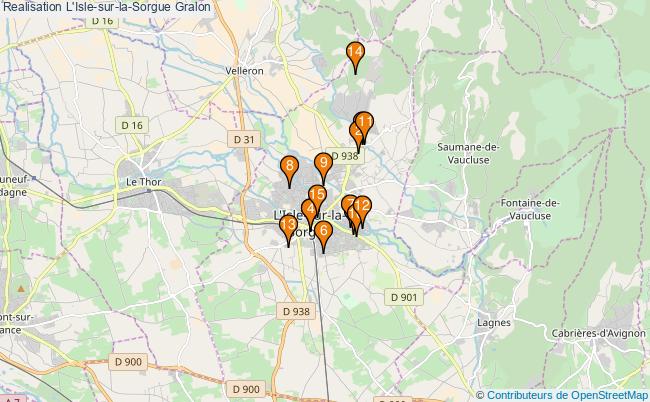 plan Realisation L'Isle-sur-la-Sorgue Associations Realisation L'Isle-sur-la-Sorgue : 17 associations