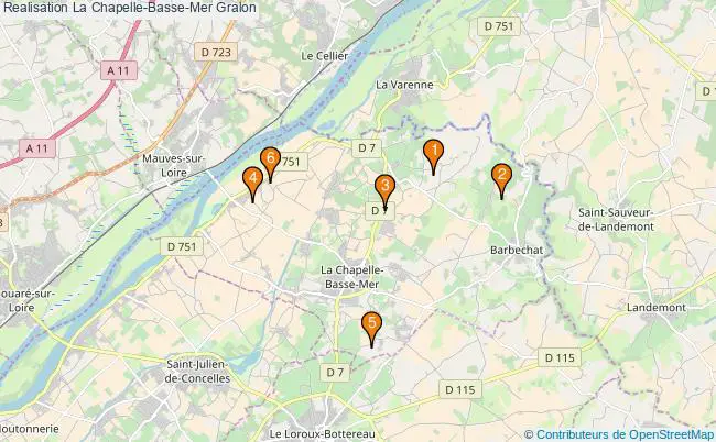 plan Realisation La Chapelle-Basse-Mer Associations Realisation La Chapelle-Basse-Mer : 6 associations