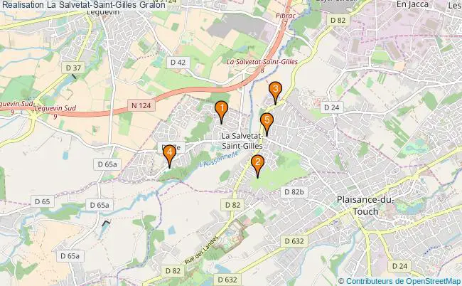 plan Realisation La Salvetat-Saint-Gilles Associations Realisation La Salvetat-Saint-Gilles : 4 associations