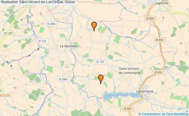 plan Realisation Saint-Vincent-de-Lamontjoie Associations Realisation Saint-Vincent-de-Lamontjoie : 2 associations