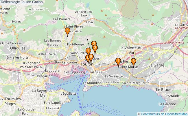 plan Réflexologie Toulon Associations réflexologie Toulon : 6 associations