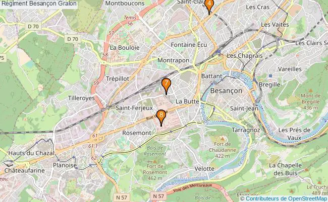 plan Régiment Besançon Associations régiment Besançon : 12 associations
