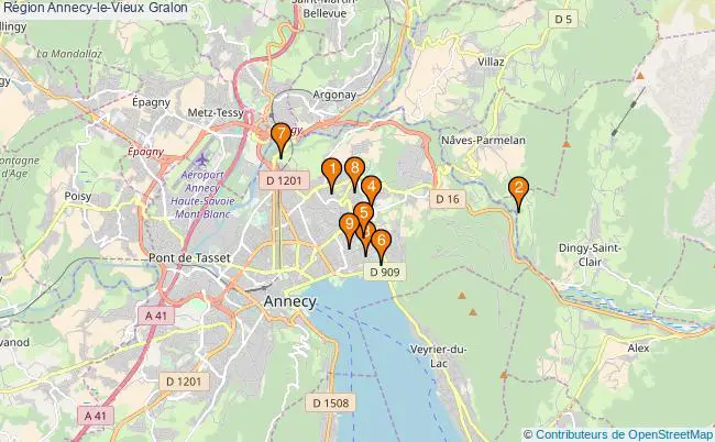 plan Région Annecy-le-Vieux Associations région Annecy-le-Vieux : 8 associations