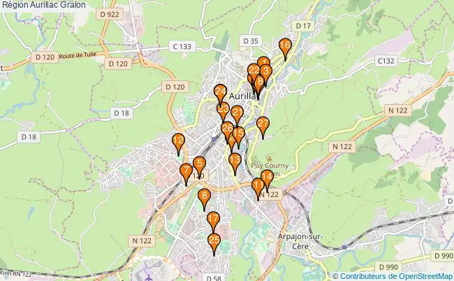 plan Région Aurillac Associations région Aurillac : 29 associations