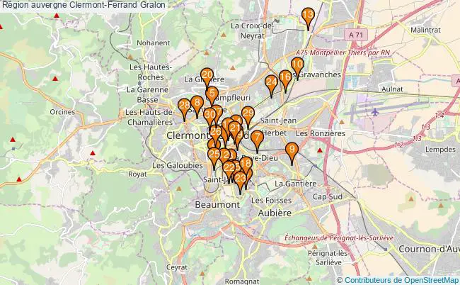 plan Région auvergne Clermont-Ferrand Associations région auvergne Clermont-Ferrand : 97 associations