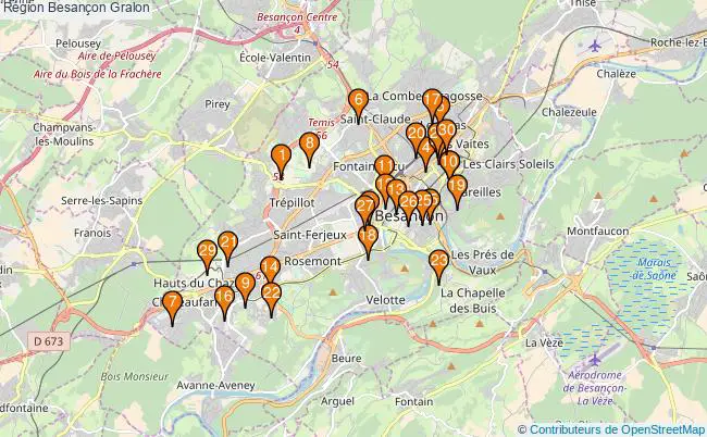 plan Région Besançon Associations région Besançon : 107 associations