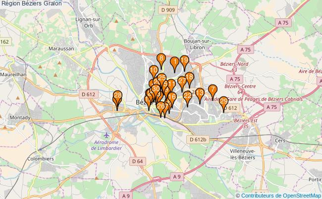 plan Région Béziers Associations région Béziers : 50 associations